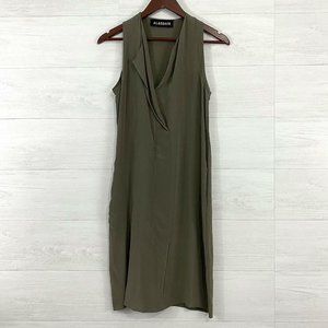 Alasdair 100% Silk Olive Green Sleeveless Dress